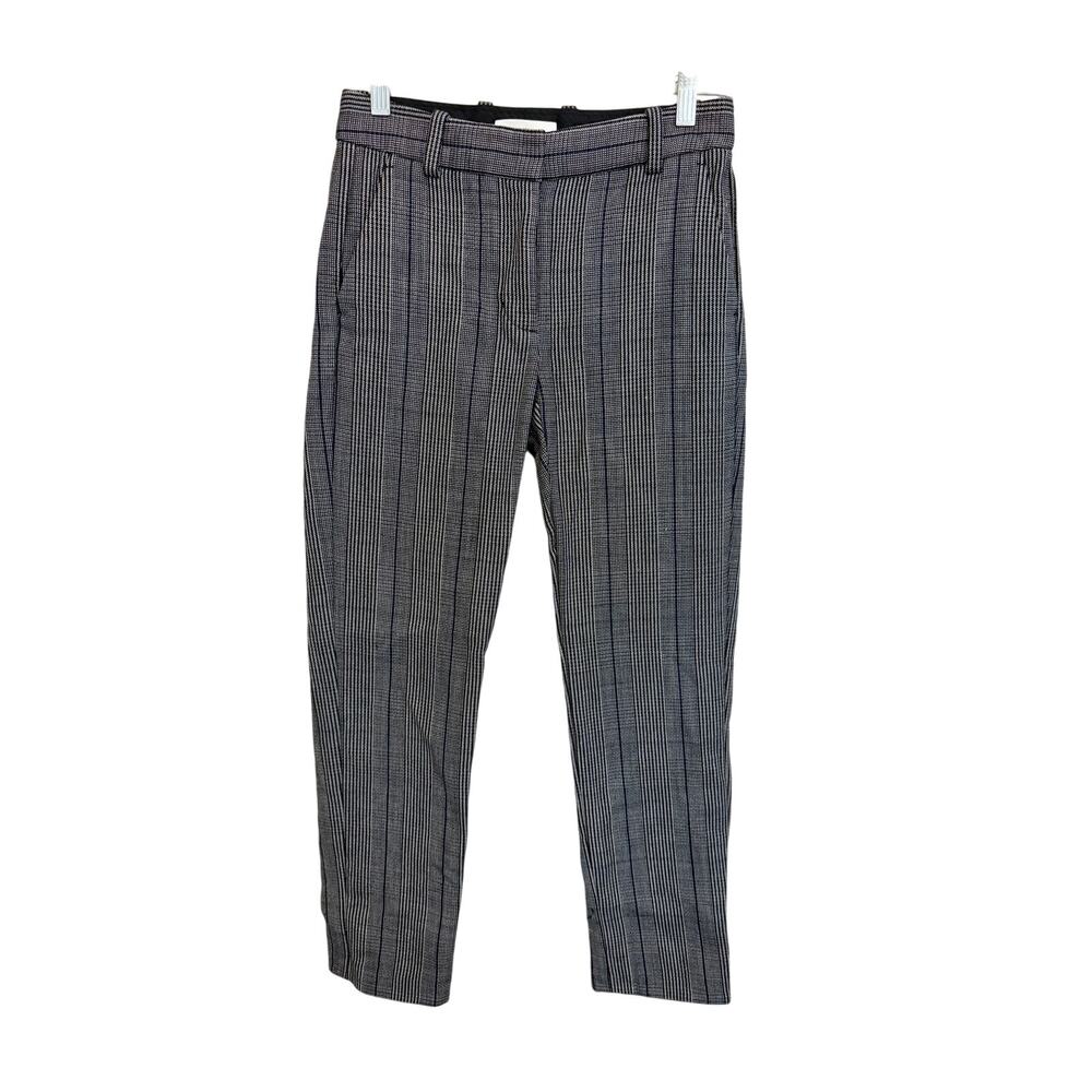 3.1 Phillip Lim Wool Plaid Pants 00 Grey Black Plaid Trousers Work Career Office